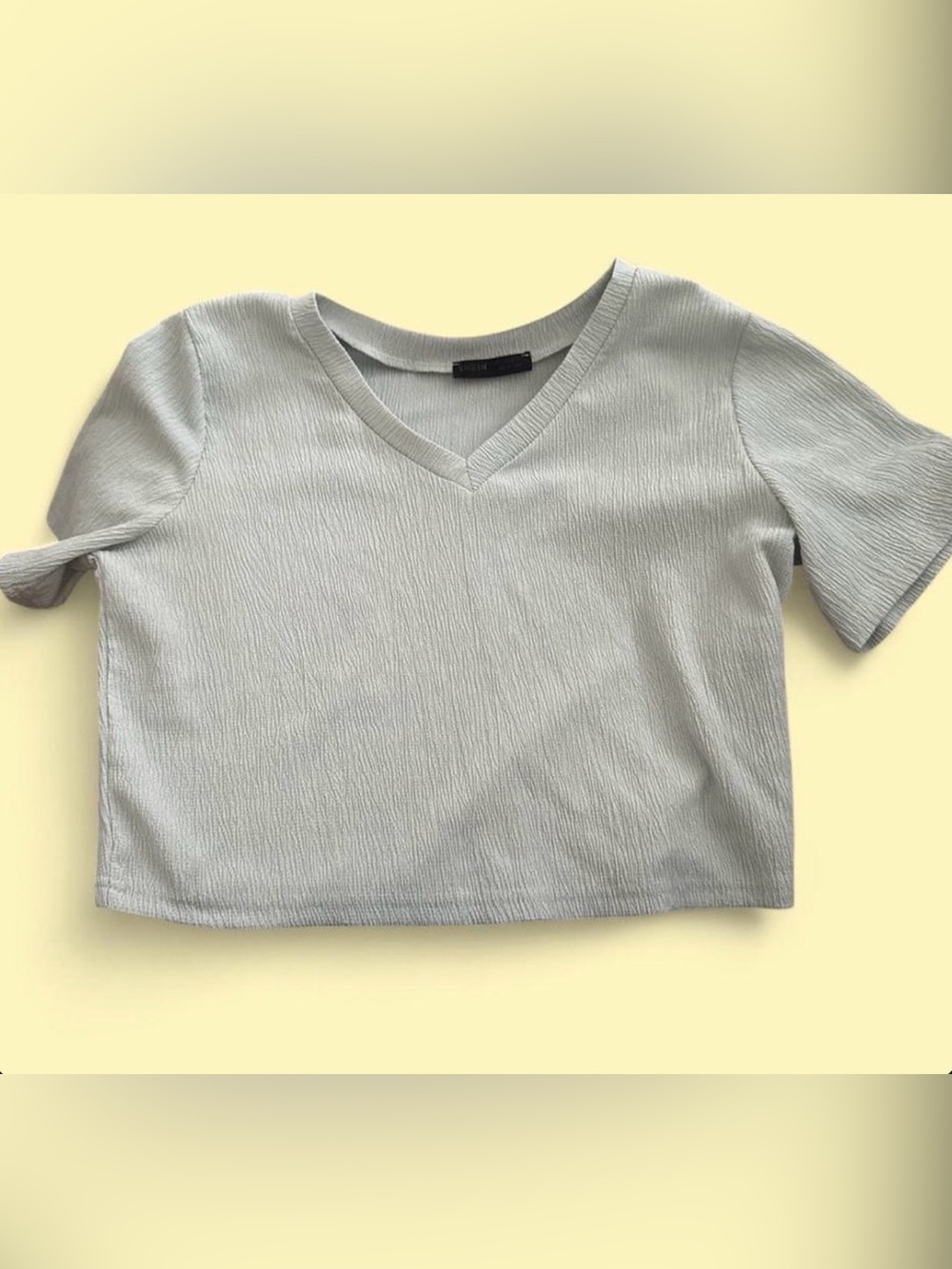 SHEIN Light Gray Textured Crewneck Top